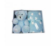 Set 2pz confezione regalo copertina coperta culla carrozzina nuvola con peluche bimbo neonato T&R cielo TU