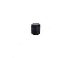 Homcom Pouf Poggiapiedi Sgabello Tondo Imbottito in Ecopelle, Nero, 45x45x50cm