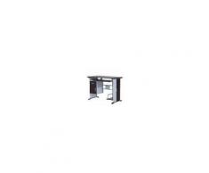 Homcom Scrivania Porta PC da Ufficio con Cassetti in Legno, 100x52x75cm, Marrone