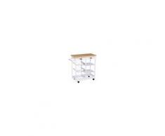 Homcom Carrello da Cucina con Cassetti e Portabottiglie Legno e Bianco
