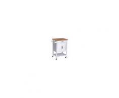 Homcom Carrello da Cucina Salvaspazio in Legno Bianco 65x48x90cm