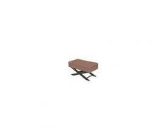 Homcom Cassapanca Pouf Contenitore Imbottito Marrone 80x40x42cm