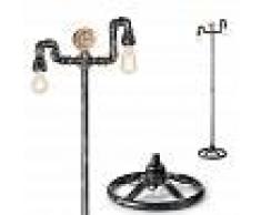 Ideal Lux Piantana id-plumber pt2 e27 led metallo nero antichizzato vintage lampada terra