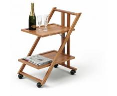 Carrello Portavivande SIMPATY in legno chiudibile a 2 ripiani, ciliegio