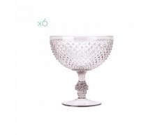 Set 6 Coppe Diamond 35cl, argento