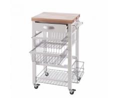 Carrello Cucina GASTONE, bianco