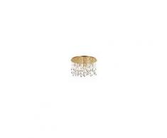 Ideal Lux Plafoniera id-moonlight pl12 luci g9 metallo oro moderna sfere cristallo