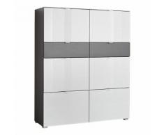 Scarpiera Alameda in vetro bianco e antracite