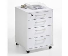Cassettiera su ruote Waz in bianco opaco