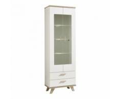 Vetrina Oslo II in bianco opaco e rovere Sanremo