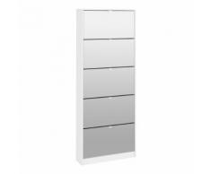 Scarpiera Bhuta III in bianco e specchio