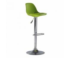 Sgabello Fruit in plastica con cuscino imbottito verde