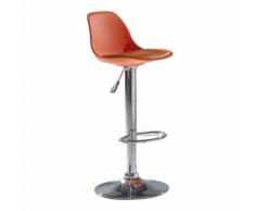 Sgabello Fruit in plastica con cuscino imbottito arancione