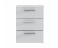 Comodino Vario a tre cassetti in bianco opaco
