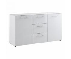 Comò Scalea II in vetro bianco