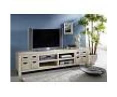 Mobile TV in legno acacia - laccato 200x50x50 NATURE WHITE #42