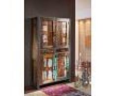 Armadio dispensa in legno riciclato / metal - laccato 110x45x190 NEW YORK #13