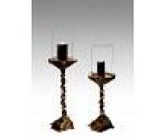 Candelabro con vetro - alluminio 29x28x73 DEKO #027