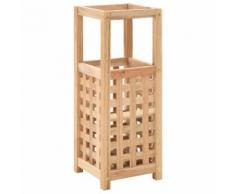 vidaXL Portaombrelli in Legno Massello di Noce 18x18x50 cm