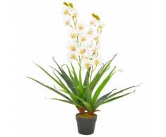 vidaXL Orchidea Artificiale con Vaso Bianca 90 cm