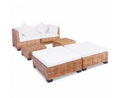 vidaXL Set Divano 16 pz in Rattan Naturale