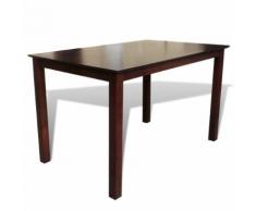 vidaXL Tavolo da Pranzo 110 cm in Legno Massello Marrone e Bianco