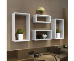 vidaXL Mensola a Cubo Set 4 pz Bianco