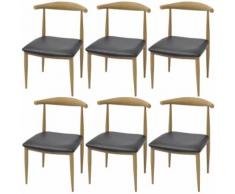 vidaXL Sedie Sala da Pranzo 6 Pz Nere