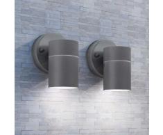 vidaXL Lampada da Parete Esterno 2 pz Acciaio Inox Proiezione Basso