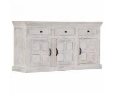 vidaXL Credenza Bianca 140x40x74 cm in Legno Massello di Mango