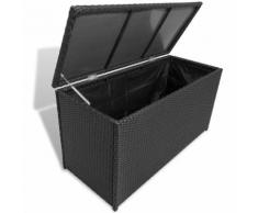 vidaXL Baule da Giardino Nero 120x50x60 cm in Polyrattan