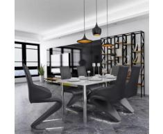 vidaXL vidaX 6 Pz Sedie a Sbalzo per Sala da Pranzo in Pelle Sintetica Nera