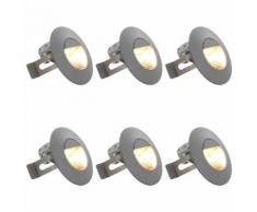 vidaXL Lampade da Parete da Esterno a LED 6 pz 5 W Argento Rotonde