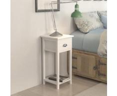 vidaXL Comodino con 1 Cassetto Bianco