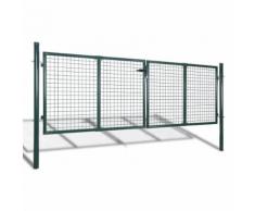 vidaXL Recinzione da Giardino 289x125 cm/306x175 cm in Acciaio Verde