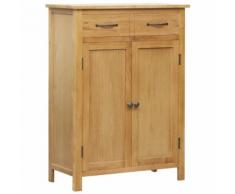 vidaXL Scarpiera 76x37x105 cm in Legno Massello di Rovere