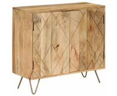 vidaXL Credenza in Legno Massello di Mango 80x30x75 cm