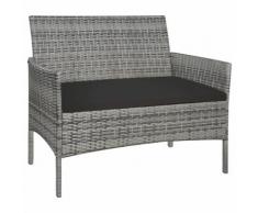 vidaXL Panchina da Giardino 105 cm in Polyrattan Grigio