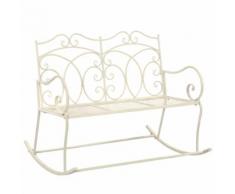 vidaXL Panchina da Giardino 104 cm in Ferro Bianco Anticato