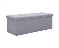 vidaXL Cassapanca Pieghevole in Simil Lino 110x38x38 cm Grigio Chiaro