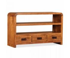 vidaXL Mobile Porta TV Legno Massello e Finitura Sheesham 90x30x55 cm