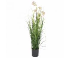 vidaXL Pianta Erba Verde Artificiale con Fiore 75 cm