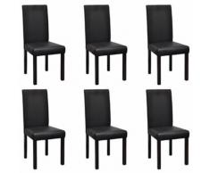 vidaXL Sedie da Pranzo 6 pz Nere in Similpelle