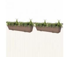 vidaXL Piantatrice? in rattan per balcone set 80 centimetri 2 pezzi Marrone