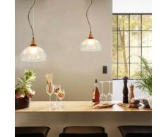 vidaXL Lampade a Sospensione 2 pz Trasparenti Tonde 30 cm E27