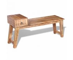 vidaXL Panchina con Cassetto in Solido Legno di Mango 120x36x60 cm