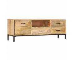 vidaXL Mobile Porta TV 130x30x45 cm in Legno Massello di Mango