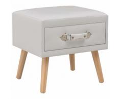 vidaXL Comodino Bianco 40x35x40 cm in Similpelle