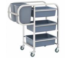 vidaXL Carrello da Cucina con Contenitori in Plastica 87x43,5x92 cm