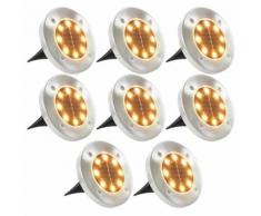 vidaXL Lampade Solari da Terra 8 pz Luci a LED Bianche